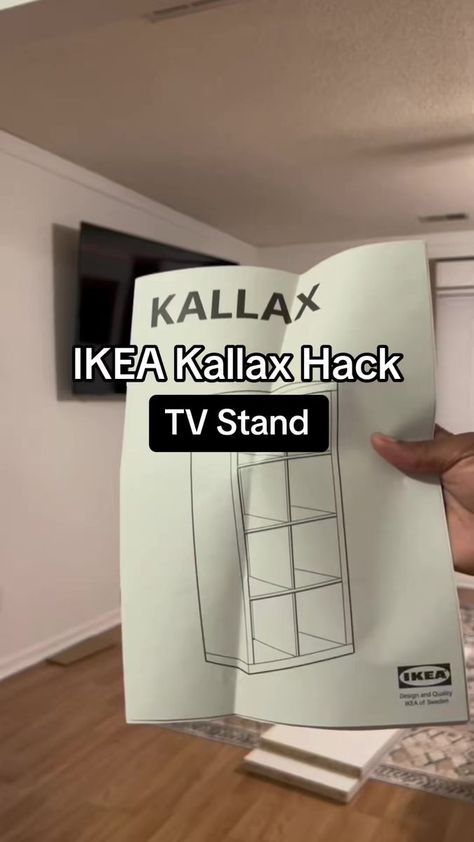 Kallax Entertainment Center Ikea Hacks, Ikea Kallax Tv, Kallax Tv Console, Kallax Living Room Tv Stands, Kallax Hack Tv Stand, Kallax Ikea Tv Stand, Ikea Kallax Tv Stand, Diy Floating Console, Ikea Hacks Tv Stands