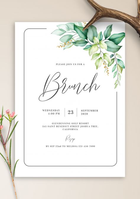 Brunch Invitations Template, Bridesmaid Brunch Invitations, Lunch Invitation, Bridesmaid Brunch, Bridal Brunch Invitations, Schedule Printable, Planner Sheets, Birthday Brunch, Brunch Invitations