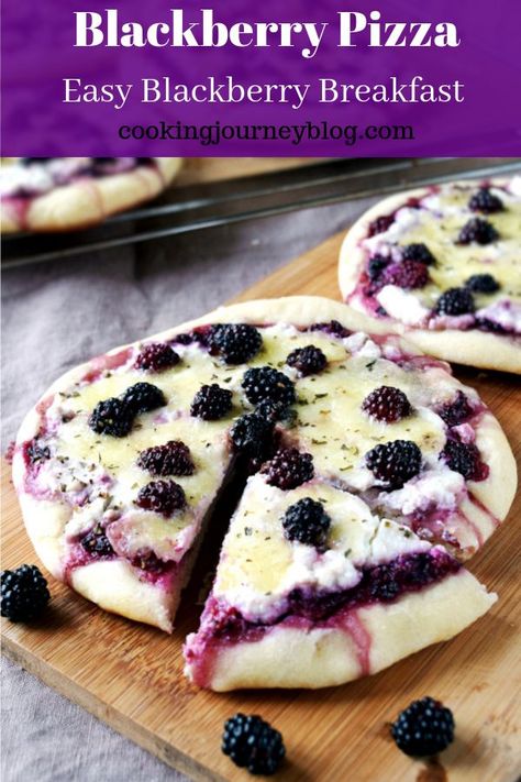 Blackberry Ricotta Pizza, Blackberry Pizza, Blackberry Ricotta, Breakfast Fruit Pizza, Fruit Pizzas, Ricotta Pizza, Vegetarian Snack, Pizza Dessert, Sweet Pizza