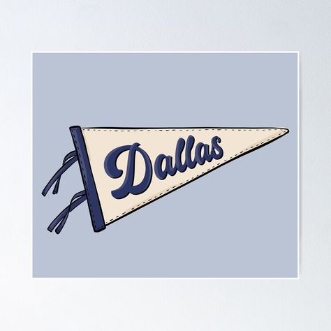 Get my art printed on awesome products. Support me at Redbubble #RBandME: https://www.redbubble.com/i/poster/Vintage-Dallas-Pennant-Flag-by-alexnoellejones/164751340.LVTDI?asc=u Baseball Pennants, Pennant Flag, Poster Vintage, Buy Vintage, Vintage Posters, Sale Poster, Dallas, Awesome Products, Flag