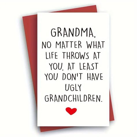 Funny Birthday Card For Grandma Humorous Grandma Birthday - Temu Cards For Grandma, Grandma Cards, Grandma Birthday Card, Creative Birthday Cards, Unique Gift Items, Grandma Birthday, Mother's Day Greeting Cards, Personalized Birthday Cards, Handwritten Letters