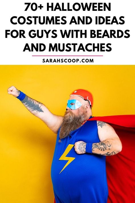 70 Halloween Costumes, Halloween Costumes With Mustaches, Last Minute Costumes For Guys, Costumes For Guys With Beards, Halloween Costume Ideas For Guys, Bearded Men Costumes, Costume Ideas For Guys, Costumes For Guys, Beard Halloween Costumes