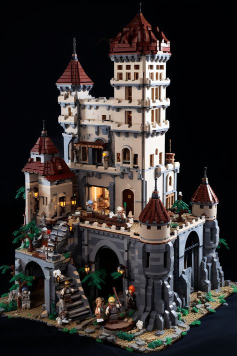 Epic Lego Builds, Lego Medieval Castle, Lego Fortnite Builds, Lego Castle Ideas, Lego Kingdoms, Medieval Lego, Lego History, Lego Diorama, Castle Model