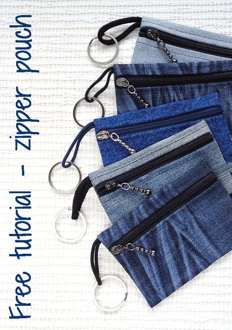 DIY denim gift ideas - Make it in denim Diy Denim Crafts, Jean Pouch, Christmas Card Making Ideas, Christmas Card Easy, Handmade Christmas Card Ideas, Refashion Jeans, Repurposed Jeans, Easy Gifts To Make, Christmas Card Making