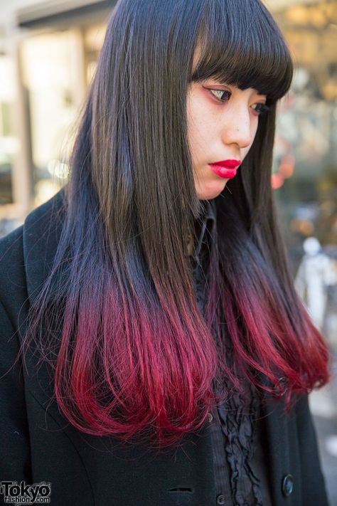 Dip Dye Black Hair, Red Dip Dye Hair, Red Black Ombre, Red Hair Tips, Red Dip Dye, Dipped Hair, Pink Dip Dye, Black Red Hair, Dyed Hair Pastel