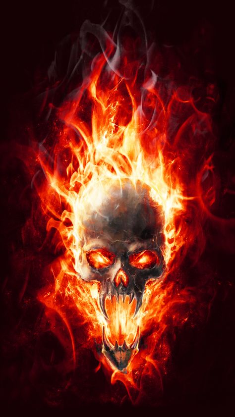 55+ Flaming Skulls Wallpapers on WallpaperPlay Nightmare Demon, Motocykle Harley Davidson, Door Wrap, Fire Skull, Flaming Skull, Skull Pictures, Flame Art, Skulls Drawing, Skull Artwork