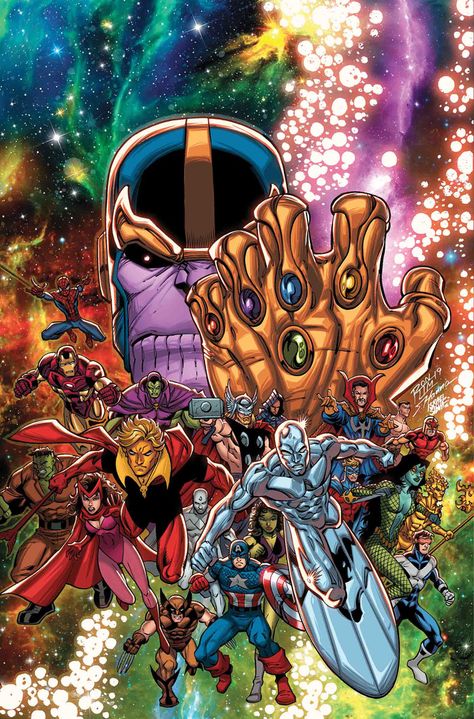 Marvel Comics Artwork, Infinity Gauntlet, Marvel Comics Superheroes, Variant Covers, Silver Surfer, Comic Book Covers, Marvel Fan, Superhero Comic, The Avengers