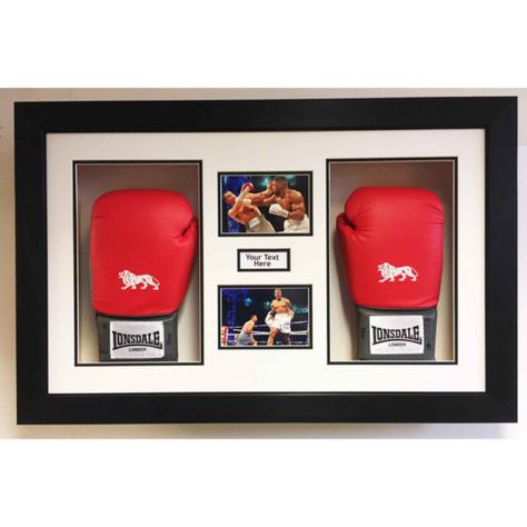 Display your signed boxing gloves and Photos Signature in this amazing designed boxing 3D frame. Ideal for Home, work, gyms, Boxing clubs, Charity auctions etc. Looks great. Fits all boxing shorts sizes. Easy to open and install into the frame. Each 3D Frame includes, Black frame, Perspex front, MDF backing, fixtures and step by step instruction on how to fit the Glove. Any questions; please do not hesitate to contact us for further information. Boxing Glove Display, Glove Display, Cheap Picture Frames, Ali Boxing, Muhammad Ali Boxing, 3d Box Frames, Photo Signature, Custom Picture Frames, Deep Shadow Box