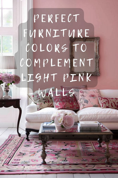 Struggling to choose furniture for your light pink walls? Click to discover the best colors that create a harmonious space! 🌸🛋️ #HomeDecor #PinkWalls #FurnitureColors #InteriorDesign #StylishHome Blush Living Room Walls, Pink Accent Wall Living Room, Pink Living Room Walls, Blush Living Room, Lime Wash Walls, Pink Accent Walls, Color Of Happiness, Light Pink Walls, Built In Around Fireplace