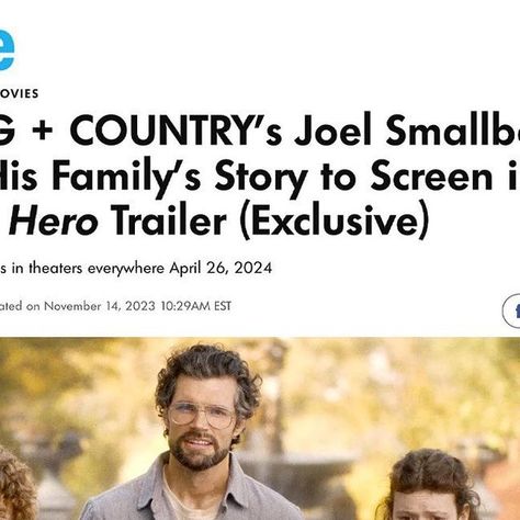 Unsung Hero on Instagram: "You heard it here first! 📣 The official UNSUNG HERO trailer is now yours for the watching. Thank you to @people and @tmcardle27 for helping us spread the word! 🎞️👨‍👩‍👧‍👦 Pop over to the @people link in our bio to take a look. And be sure to mark your calendars for what we’re calling “Family Day at the Theater” April 26, 2024! #UnsungHeroMovie 🎥" Journey To Bethlehem, For King And Country, The Theater, Unsung Hero, King And Country, Christian Artists, Family Stories, April 26, Family Day