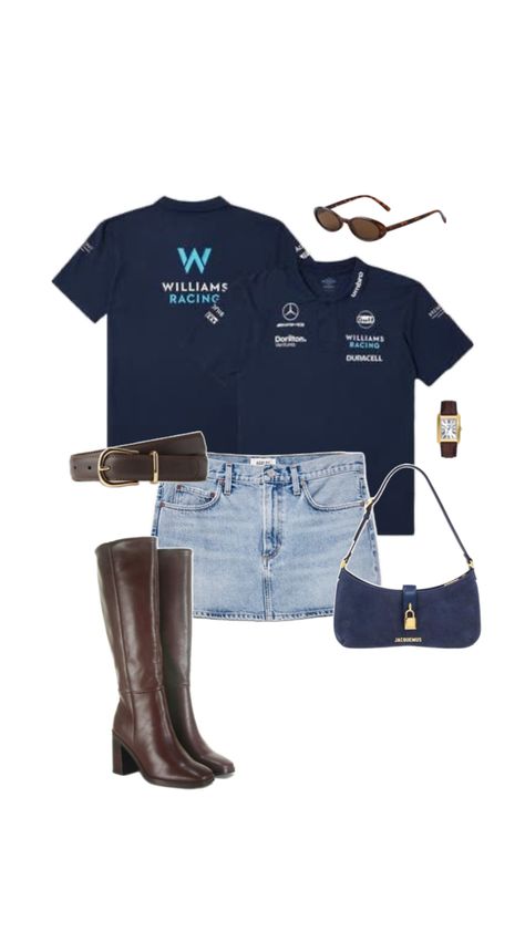 Formula 1, Wag, Fashion Williams Racing F1, F1 Outfit, Race Outfit, Williams Racing, Williams F1, Race Day Outfits, Looks Country, Outfit Formulas, Easy Trendy Outfits