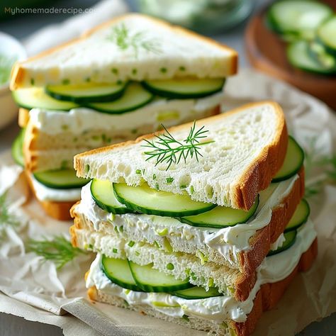 Refreshing Cucumber Sandwich Recipe - My Home Made Recipe Cucumber Mayo Sandwich, Cucumber Sandwiches Recipes, Light Sandwiches, Snickers Salad, Cucumber Sandwich, Cucumber Tea Sandwiches, Buttered Corn, Sandwich Ingredients, Cucumber Sandwiches