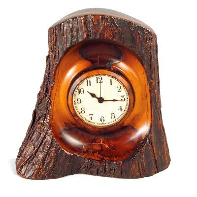 Tree Stump Desktop Clock - 0763-M Rustic Clocks, Cabin Accessories, Nature Clock, Tree Stump Table, Lodge Room, Black Forest Decor, Rustic Clock, Desktop Clock, Rustic Desk