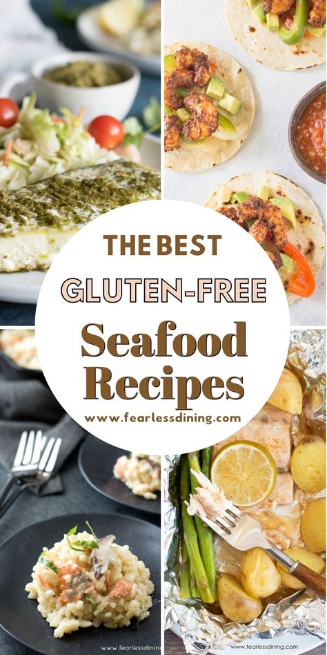 Easy Gf Dairy Free Dinner, Seafood Recipes Gluten Free, Gluten Free Fish Recipes For Dinner, Gluten Free Recipes Shrimp, Gluten Free Seafood Appetizers, Gluten Free Seafood Recipes, Gluten Free Dairy Free Seafood Recipes, Gluten Free Dairy Free Pescatarian Recipes, Gluten Free Pescatarian Recipes