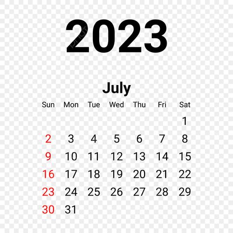 Calendar July 2023, Placemats Ideas, 2023 Minimalist, Bedroom Cartoon, Calendar Png, Simple Calendar, Watercolor Calendar, July Calendar, Calendar Vector