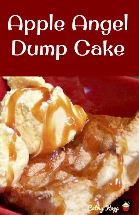 Easy Apple Angel Dump Cake, so delicious with a blob or two of ice cream! Oven or slow cooker, you choose! Apple Sweets, Crustless Pie, Slow Cooker Apple Butter, Apple Rings, Dump Cakes, Angel Food Cake Mix Recipes, Apple Dump Cakes, Slow Cooker Apples, Apple Dessert