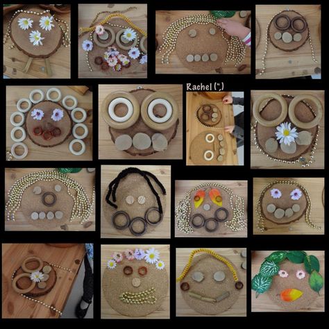 Transient Art, Discovery Table, Reggio Children, Self Portrait Ideas, Ephemeral Art, Art Faces, Reggio Inspired, Loose Parts, Kindergarten Art