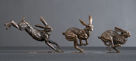 Running Hare, Stone Lion, Rabbit Sculpture, Jack Rabbit, Eye Painting, Wire Sculpture, Chest Tattoo, Lost Wax, Animal Sculptures