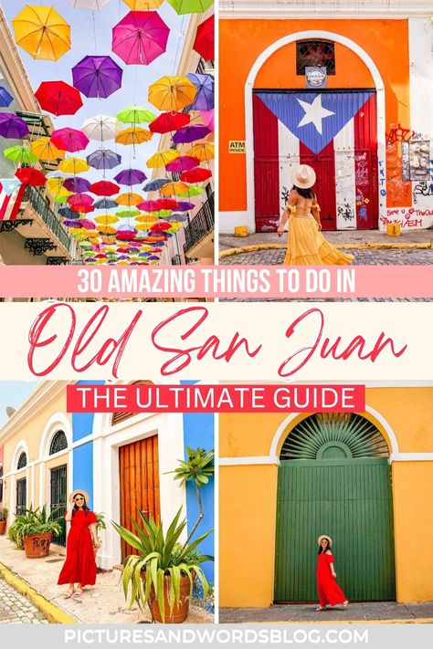 Planning a Puerto Rico vacation? Check out this guide on the best things to do in Old San Juan! This historic neighborhood is home to some of the best things to do in Puerto Rico. From historic landmarks, cultural experiences, and the best food, find out which spots belong on your Puerto Rico itinerary. You gotta read this Old San Juan travel guide before your trip for the best tips! Things To Do In Old San Juan, Puerto Rico In February, Things To Do In San Juan Puerto Rico, San Juan Puerto Rico Aesthetic, Puerto Rico Itinerary, Historic Neighborhood, Casablanca Hotel, Puerto Rico Travel, Puerto Rico Pictures