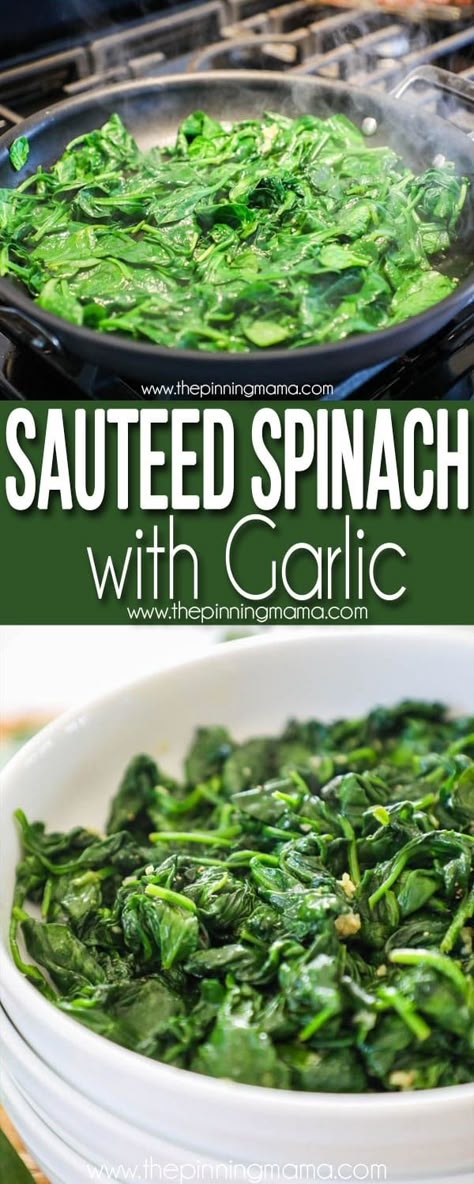 Spinach Recipes Healthy, Spinach Healthy, Steak Side Dishes, Raw Spinach, Healthy Side Dish, Vegan Side Dishes, Low Carb Side Dishes, Sauteed Spinach, Low Carb Vegetables