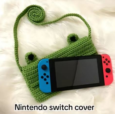 Crochet Switch Accessories, Nintendo Switch Crochet, Crochet For Gamers, Crochet Nintendo Switch Case, Crochet Switch Case, Gamer Crochet, Nintendo Switch Case, Crochet Case, Crochet Geek