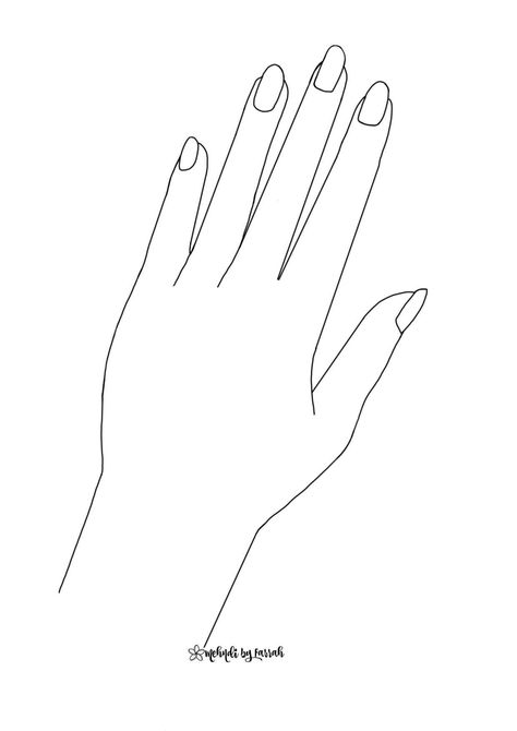 #Hand_And_Nails_Drawing #Blank_Hand_Template_For_Henna #Hand_For_Henna_Practice #Henna_Designs_For_Practice