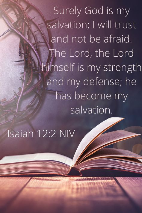 "Surely God is my salvation; I will trust and not be afraid. The Lord, the Lord himself is my strength and my defense; he has become my salvation." ~ Isaiah 12:2 NIV Strength And Courage Quotes Faith, Courage Scripture Quotes, Bible Verse About Strength And Courage, Bible Verses For Strength And Courage, Courage Quotes Bible, Bible Verses Quotes Strength, Courage Scripture, Strength Scripture Quotes, Scripture Verses Faith