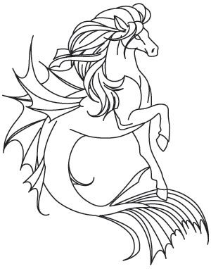 From the depths of Greek mythology, this half horse, half fish is said to have brazen hooves that cause earthquakes in the sea. Downloads as a PDF. Use pattern transfer paper to trace design for hand-stitching. Spirit Horse Drawing, Pegasus Outline, Sea Horse Line Drawing, Magical Creatures Coloring Pages, Pegasus Lineart, Seahorse Art, World Mythology, Magical Horses, Horse Sketch