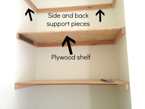 DIY Floating Shelves Tutorial by Designer Trapped in a Lawyer's Body {www.designertrapped.com} Ideas Armario, Diy Floating Shelves, Shelf Decor Bedroom, Room Storage Diy, Plywood Shelves, Floating Shelves Kitchen, Diy Bird Bath, Floating Shelves Bathroom, Diy Accent Wall