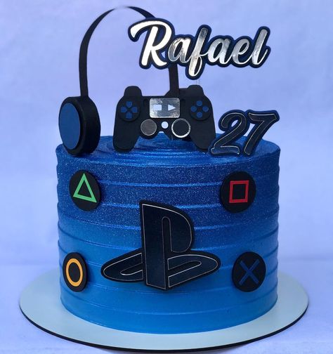 Bolo Gamer, Playstation Cake, Video Game Cakes, Game Ps4, Video Games Birthday Party, Twin Birthday Parties, Video Games Ps4, Dinosaur Birthday Cakes, Video Games Birthday