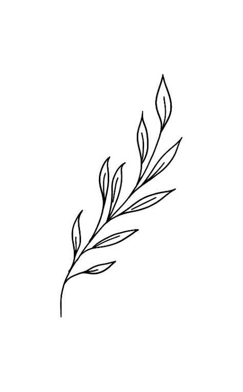 Simple Thumb Tattoos, Tattoo Leaf Designs, Leaf Stem Tattoo, Small Plant Tattoos For Women, Plant Filler Tattoo, Leaf Face Tattoo, Simple Leaves Tattoo, Laurel Branch Tattoo, Tattoo Men Flower