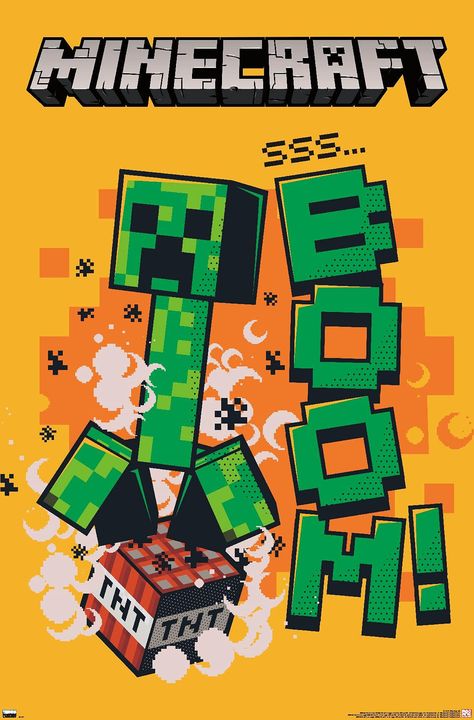 Minecraft Posters Printable, Gaming Magazine Cover, Minecraft Graphic Design, How To Make Posters For Room, Cool Room Posters, My Room Poster, Cute Poster Prints, Ideas To Decorate Your Room, Minecraft Poster