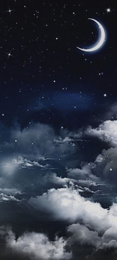 Crescent Moon, stars and dark clouds composite image cropped mobile wallpaper 1080x2400 Dark Clouds, Moon Stars, Black And Grey Tattoos, Mobile Wallpaper, Stars And Moon, Crescent Moon, Coming Out, Crescent, Black And Grey