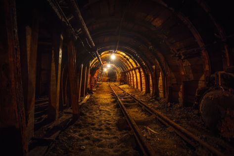 Underground mining tunnel with rails Pre... | Premium Photo #Freepik #photo #gold #light #construction #work Underground Mining, Vegetable Garden Diy, Underground Tunnels, Photo Gold, Bitcoin Miner, Construction Work, Capital Market, Gold Light, Bitcoin Mining