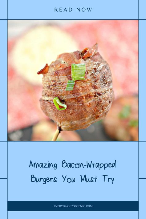 Looking for a fun and delicious twist on your typical burger? These keto bacon-wrapped burger lollipops are your answer! Packed with flavor and totally satisfying, they make a perfect low-carb meal or party appetizer. Whether you're on a ketogenic diet or just love juicy burgers, this recipe is ideal for everyone. Discover how to make tasty mini burgers that spark joy in every bite. Get ready to impress your guests with this easy and fun recipe that brings bacon and burger lovers together! Bacon Wrapped Burger, Keto Burger, Beef Bacon, Bacon Lover, Mini Burgers, Hamburger Recipes, Bacon Recipes, Bacon Wrapped, Crispy Bacon