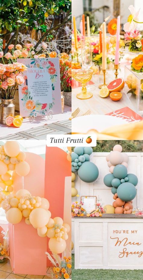 The Perfect Wedding Theme Ideas 💍 #bridalshower #bridalshowerideas #b... | Baby Shower Themes | TikTok Citrus Baby, Wedding Theme Ideas, Bridal Shower Inspo, Orange Party, Bachelorette Themes, Bachelorette Party Themes, Cute Wedding Ideas, Wedding Prep, Baby Shower Planning