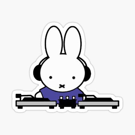 Miffy Gifts & Merchandise | Redbubble Miffy Headphones, Miffy Sticker, Miffy Sticker Printable, Miffy Drawing Aesthetic, Miffy With Headphones Drawing, Miffy Artwork, Headphones Drawing, Miffy Merchandise, Maisy Mouse