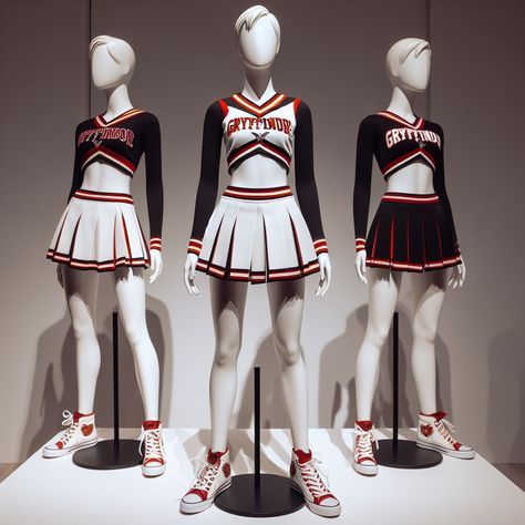 Cheerdance Costume, Gryffindor Uniform, Majorette Outfits, Majorette Uniforms, Cheerleader Uniforms, Cheer Costumes, American Uniform, Hogwarts Uniform, Cheer Uniforms