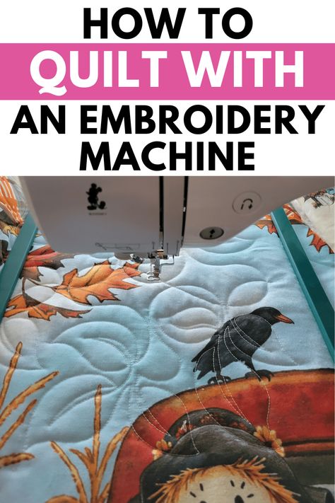 embroidery machine quilting a scarecrow quilt Embroidery Machine Tutorials, Janome Embroidery Machine, Edge To Edge Quilting, Edge Embroidery, Embroidering Machine, Janome Embroidery, Quilting Stitches, Best Embroidery Machine, Machine Embroidery Tutorials