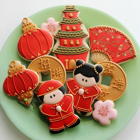 Simple Chinese New Year Cookies New Year Cookies, Chinese New Year Cookies, Chinese Party, Chinese New Year Food, New Years Cookies, Chinese New Year Party, New Year's Cake, New Year's Food, Easy Chinese