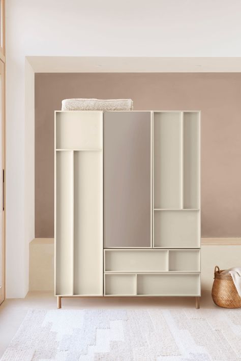 Buy Oyster Finsbury Triple, 2 Drawers Wardrobe from the Next UK online shop Cream Wardrobe, Wardrobe Dressing Table, Wardrobe Dressing, Pull Out Drawer, Pull Out Drawers, Space Saver, Space Savers, Geometric Design, Next Uk