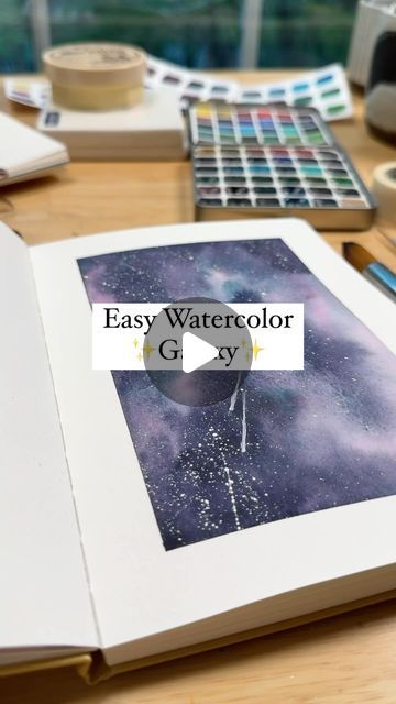 Galaxy Watercolor, Creative Practice, Watercolor Beginner, Watercolor Galaxy, Watercolor Lessons, Galaxy Painting, Watercolor Art Lessons, Easy Watercolor, Watercolour Tutorials