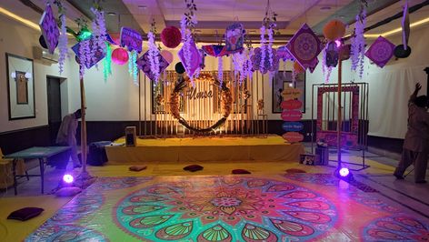 Mehndi decor with dance floor Mehndi Decor, Dance Floor, Projects To Try, Ceiling, Ceiling Lights, Flooring, Home Decor, Home Décor