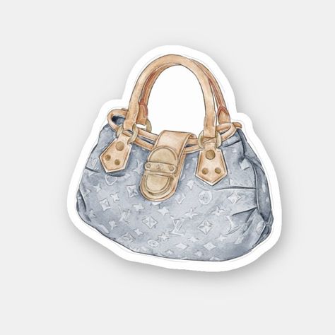 Louis Vuitton Drawing, Louis Vuitton Watercolor, Louis Vuitton Jeans, Drawing Stickers, Journal Clipart, Jeans Handbag, Bts Stickers, Gacha Clothes, Fashion Clipart