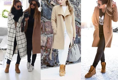 What to Wear with Timberlands to Create a Crispy Look White Timberlands Outfit, Timberland Boots Outfit Fall, Outfits To Wear With Timberlands, Timberland Boots Women Outfit, Timberlands Outfit, How To Wear Timberlands, Friday Outfit For Work, White Timberlands, Nude Leggings