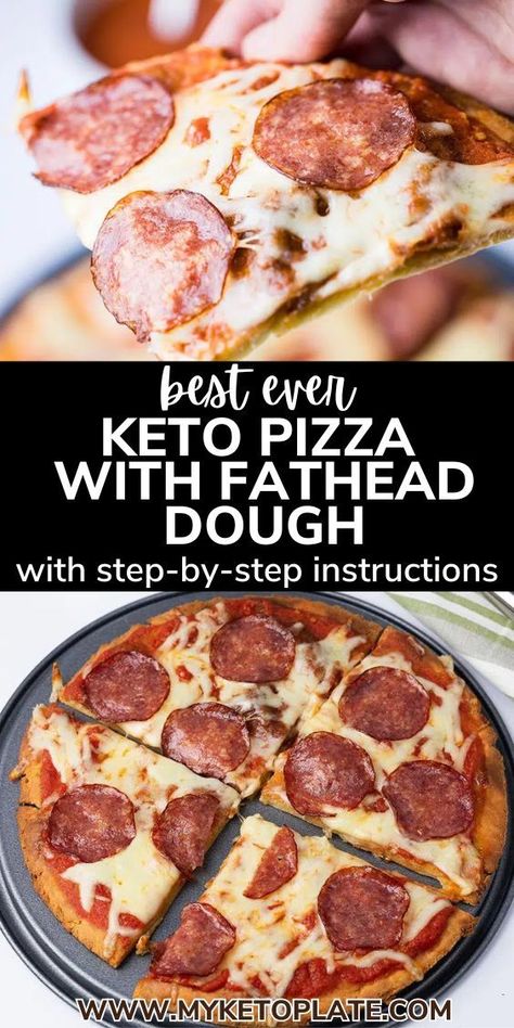 This keto pizza with fathead dough is a breeze to make at home. The dough requires just 4 simple ingredients and tastes remarkably like the real thing—crispy, chewy, and absolutely delicious. Top it with your favorite ingredients for a heavenly slice that's low in carbs, with only 4 net carbs per serving. Unlike cauliflower crust, this mozzarella cheese crust boasts a fantastic texture—super chewy with crispy edges. Keto Pizza Crust Recipe, Keto Pizza Crust, Fathead Dough, Pizza Dough Recipe Easy, Keto Pizza, Pizza Crust Recipe, Low Carb Pizza, Low Carb Dinner Recipes, Delicious Pizza