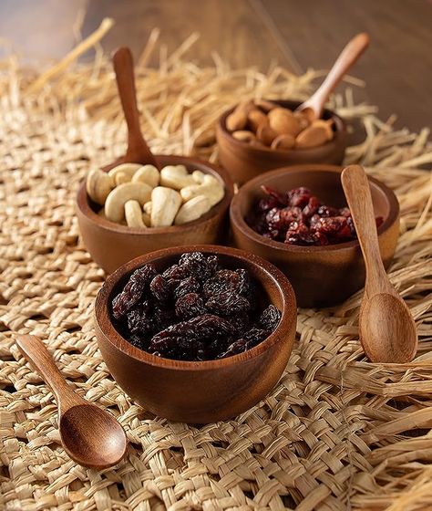 MINIATURE DOLL SIZE Tiny 2¾" Dia Acacia Calabash Wood Bowl for Condiments, Dip Sauce, Nuts, Ketchup, Jam, Herb, Prep, Olive, Salsa, Round Wooden Brown Bowl 2.75"x1.5" H Set of 4 (FREE 4 Wood Spoons) Olive Salsa, Acacia Wood Bowl, Tiny Dollhouse, Wooden Dishes, Fruit Decor, Dip Sauce, Salsa Dip, Rice Pasta, Wood Spoon