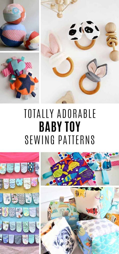 Adorable Baby Toy Sewing Patterns that Make Thoughtful Baby Shower Gift Ideas Organize Baby Toys, Cleaning Baby Toys, Modern Baby Toys, Outdoor Baby Toys, Toy Sewing Patterns, Homemade Baby Toys, Natural Baby Toys, Baby Toy Storage, Wood Baby Toys