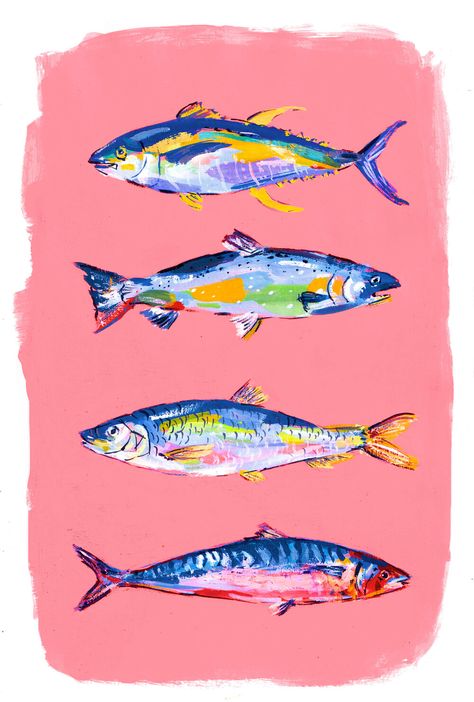 Fishes — Antonia Pang Weird Fishes Arpeggi, Fish Drawings Aesthetic, Fish Drawing Abstract, Parrot Fish Drawing, Colorful Fish Art, Koi Art Drawing, Pretty Fish Drawing, Fish Drawing Colour, Small Fish Drawing