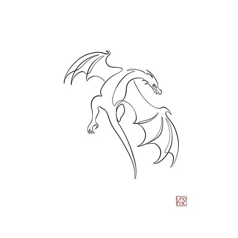 Single Line Dragon Tattoo, Dragon Lineart Tattoo, Single Line Dragon, Line Art Dragon, Dragon Embroidery Pattern, Dragon Line Drawing, Dragon Line Art, Dragon Line, Cute Dragon Drawing